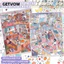 GETVOW Bộ sưu tập nhãn dán cảnh quan thu nhỏ, Nhãn dán cảnh quan PET thủ công DIY, 2 chủ đề Nhãn dán trò chơi đồ chơi DIY có thể tháo rời Hoạt động trẻ em