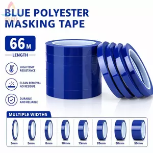 Băng đánh dấu GILL, Băng mã hóa 66 mét màu xanh, Băng Mylar rộng 3 / 5 / 8 / 10mm
