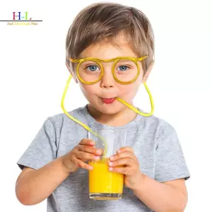 HL Ống Hút Kính Ngộ nghĩnh Mềm PVC Kính Linh Hoạt Uống Ống Hút Trẻ Em Dự Tiệc Tiếp Liệu Thanh Tiếp Liệu Phụ Kiện Đồ Chơi Sáng Tạo LMWU
