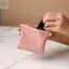 Túi đựng mỹ phẩm AMLU, Túi trang điểm son môi đơn giản di động, Túi xách trang sức PU du lịch Mini thời trang dành cho nữ bé gái