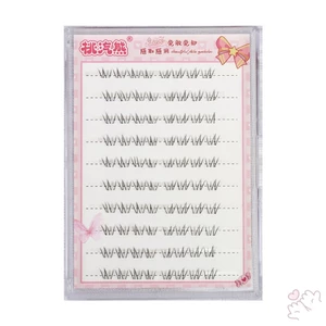 Lông mi giả Airy Fairy dưới 0,05mm Sợi tổng hợp C uốn cong dưới mi Chiều dài hỗn hợp 4-7mm Trang điểm mắt tự nhiên có thể tái sử dụng để làm việc hàng ngày và hình dạng mắt châu Á Màu đen 1 hộp