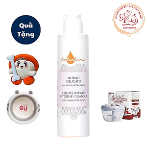 Dung dịch vệ sinh phụ nữ chiết xuất Yến mạch Hữu cơ NeBiolina, làm sạch, dưỡng ẩm, giảm ngứa 200ml + quà tặng