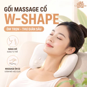 Gối Massage Cổ Chữ W EVA Kéo Giãn Đốt Sống Cổ Vai Gáy Công Thái Học Thư Giãn Tại Nhà