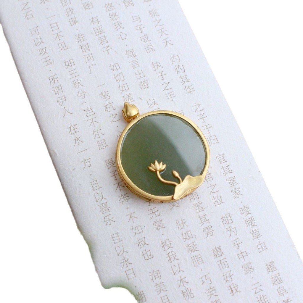 Vòng cổ mặt dây chuyền ngọc bích Hetian thời trang sang trọng nhẹ nhàng