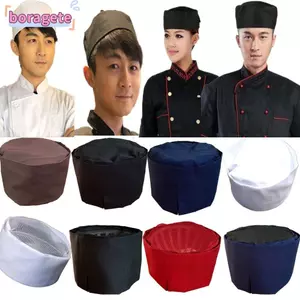BORAGETE Lưới Top Đầu Lâu Mũ Nam Nữ Nhà Hàng Nhà Bếp Bồi Bàn Mũ Làm Việc