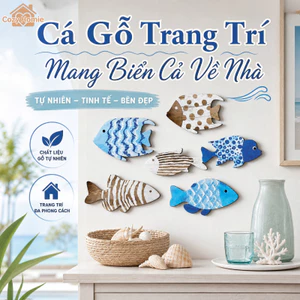 Tranh Treo Tường Gỗ Hình Đàn Cá Decor Biển Trang Trí Phòng Tắm Phòng Khách Phòng Ngủ