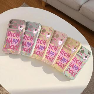 Ốp lưng vẽ trái tim chữ may mắn màu hồng phù hợp với iPhone17promax 16/15/14/13/12