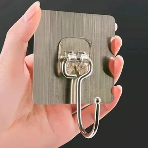 Gói 10 Chiếc móc dính tường đa năng inox màu xám siêu dính Treo Tường