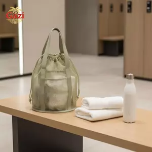 Túi đựng mỹ phẩm lưới Nylon đa năng Bộ sắp xếp lưu trữ dây rút để trang điểm Đồ bơi Túi vệ sinh du lịch [VN]