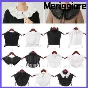 MERIGGIARE Giả Tie Vintage Cotton Có Thể Tháo Rời Ve Áo Top