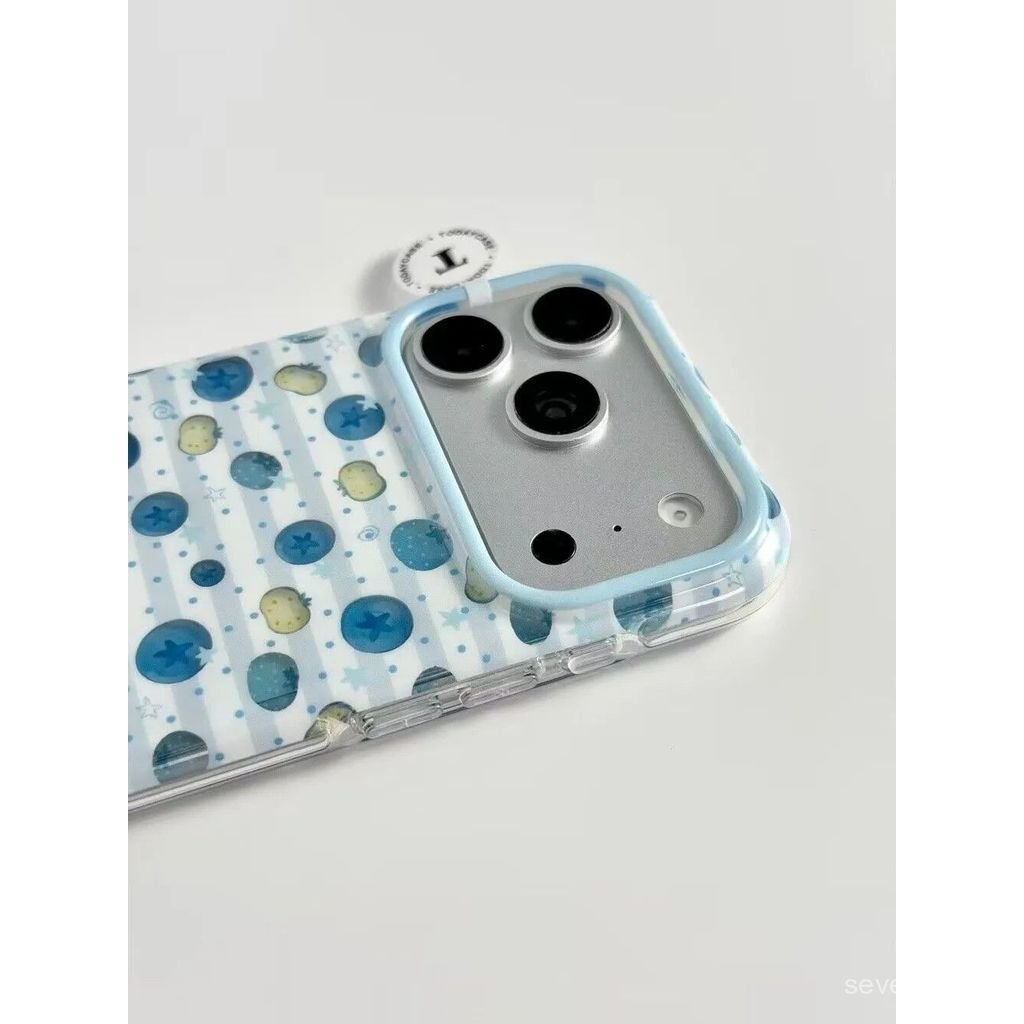 Ốp Điện Thoại Thích Hợp Cho iPhone XS XR 11 12 13mini 14 15 16 17 Pro max Plus Air Polka Dot Stripes Blueberry Vỏ Bảo Vệ Chống Sốc Bao Gồm Tất Cả DKQX