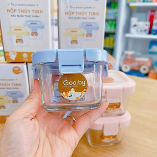 Set 2 hộp thủy tinh Gooby trữ đồ ăn 140ml