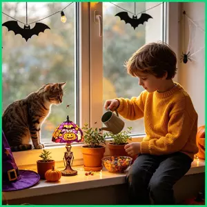 Halloween Đèn Bàn LED Nhựa Ma Bí Ngô Trang Trí Phòng Ngủ Đèn Để Bàn Cho Gia Đình Đầu Giường Phòng Ngủ Kệ Sách Tủ jiwvn