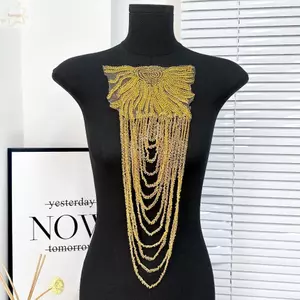 AWNGD 1 Đồng Phục Đính Hạt Epaulets, Quấn Vai Trang Phục Tiệc Có Thể Tháo Rời Epaulettes, Unisex DIY Trang Trí Viền Lấp Lánh Quấn Vai Epaulet Biểu Diễn Sân Khấu