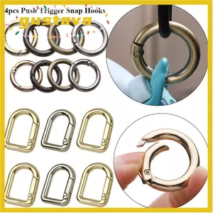 GUSTAVA 4 Carabiner Ví Túi Xách 12 Mm Hợp Kim Kẽm Móc Tròn Đẩy Kích Hoạt Snap Khóa Kẹp
