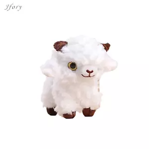 Jfory Mềm Cừu Móc Khóa Thêu Mặt Cừu Móc Khóa Tai Nâu Chìa Khóa