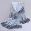 Khăn voan PYCOU, Khăn choàng dài hoa 160 * 50cm, Khăn choàng lụa chống nắng có thể giặt được màu Gradient thời trang dành cho nữ