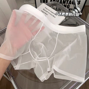 Toàn Bộ Trong Suốt Ice Silk Quần Lót Nam Mỏng Boxer Quần Đùi Nam Liền Mạch Thoáng Khí Boxer Quần Đùi