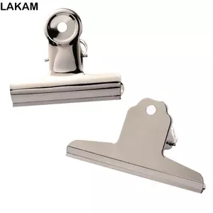Kẹp tròn LAKAM, Kẹp hình núi đa năng bằng thép không gỉ, Kẹp văn phòng phẩm bằng kim loại đơn giản dành cho học sinh