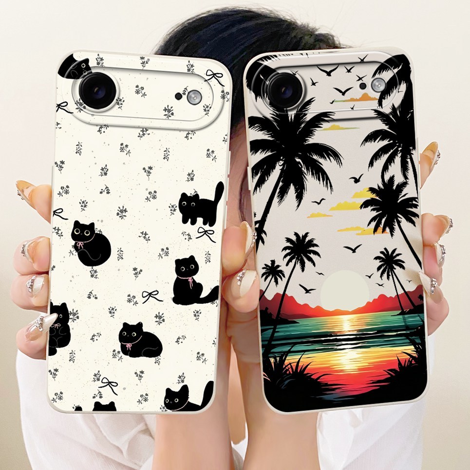 Mèo Đáng Yêu Hoạt Hình Họa Tiết Động Vật Dành Cho iPhone 17 Air 17 Slim iPhone Air Phone Case Camera Bảo Vệ Mềm Vỏ Silicon Lỏng