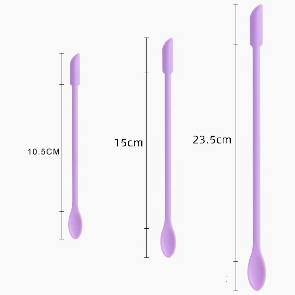 SAIA 3 Muỗng Đào Mỹ Phẩm, Dụng Cụ Cạo Silicon Mềm Hai Đầu, Bộ Bàn Chải Trang Điểm Mini Kéo Dài Di Động