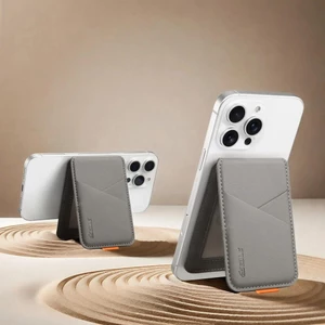 Da Sang Trọng Điện Thoại Di Động Từ Tính Đựng Thẻ Cho IPhone 14 13 15 16 17 Pro Max 16Plus RFID Chống Nháy Ngân Hàng Thẻ ID