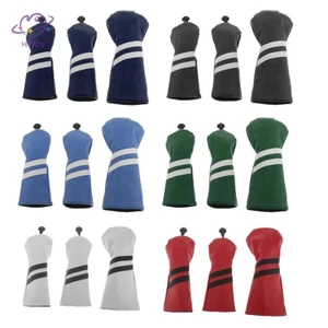 HFTOY 3 chiếc Mũ trùm đầu câu lạc bộ chơi gôn sọc chống nước #1 #3 #5 Vỏ bọc đầu bằng gỗ Driver Fairway Woods Cover Bao da ~
