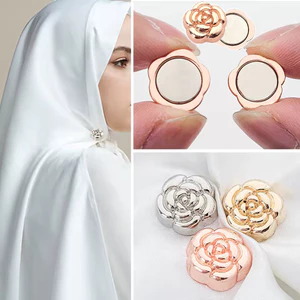 Kẹp Tóc Hijab Retro Thổ Cẩm Kim Loại, Dành Cho Nữ