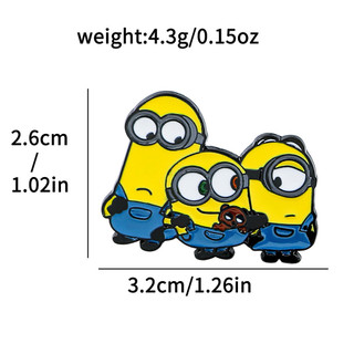 5 Cái / bộ Hoạt Hình Dễ Thương Sáng Tạo Và Cá Tính Minion Kim Loại Huy Hiệu Hợp Kim Dầu Nhỏ Giọt Thổ Cẩm Phụ Kiện Giáng Sinh