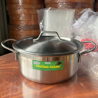 Bộ 3 Nồi INOX Trường Thành 16 - 18 - 24cm dùng được nhiều loại bếp kể cả bếp từ - Trường An VN