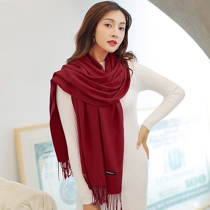 Khăn Choàng Cổ Cashmere Lông Cừu, Bản To 200 x 70cm Dành Cho Nam Nữ, Ấm Áp Mùa Đông Chắc Chắn