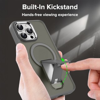 Ốp Lưng Giá Đỡ Mờ Ốp lưng IPhone 17 Pro Max 11 12 13 14 15 16 Pro Max Plus 17Air Vỏ Acrylic Cứng Từ Tính Chống Sốc