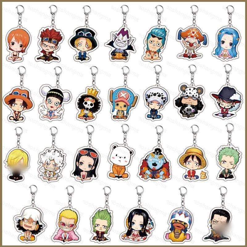 HK1 ONE PIECE Acrylic Móc Khóa Khỉ D Luffy Mặt Dây Chuyền Roronoa Zoro Túi Phụ Kiện Anime Ngoại Vi KH1