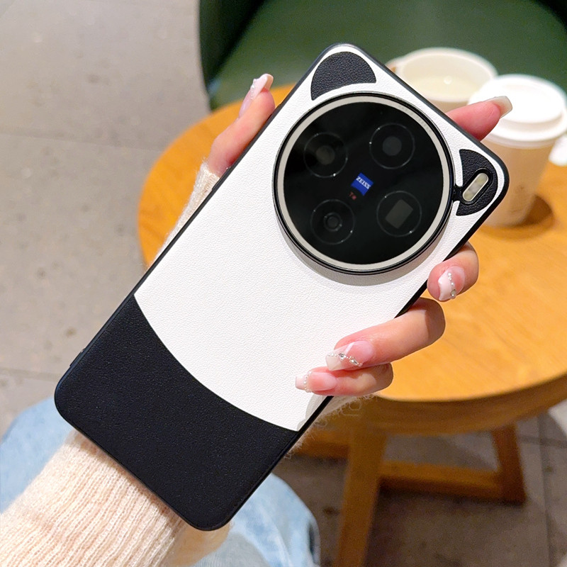 Màu gấu trúc phù hợp với lỗ lớn Thích hợp cho vivo X200s Hoạt hình Màu trơn Đơn giản X200Ultra Phong cách mới Chống sốc