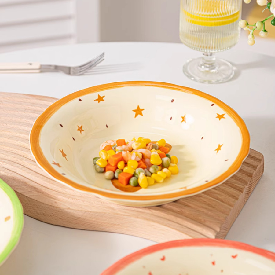 Đĩa Sứ Tráng Men Cao Cấp, Đĩa Sứ In Hình Dễ Thương SET020