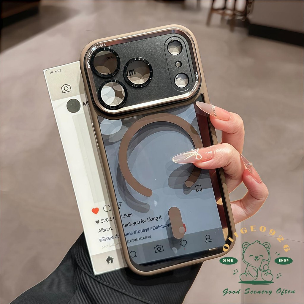 【 Ốp lưng iPhone17 】 Vỏ điện thoại từ tính acrylic lỏng iphone17 Pro Max 16 15 14 cho vỏ iPhone Vỏ mềm silicon TPU chống sốc