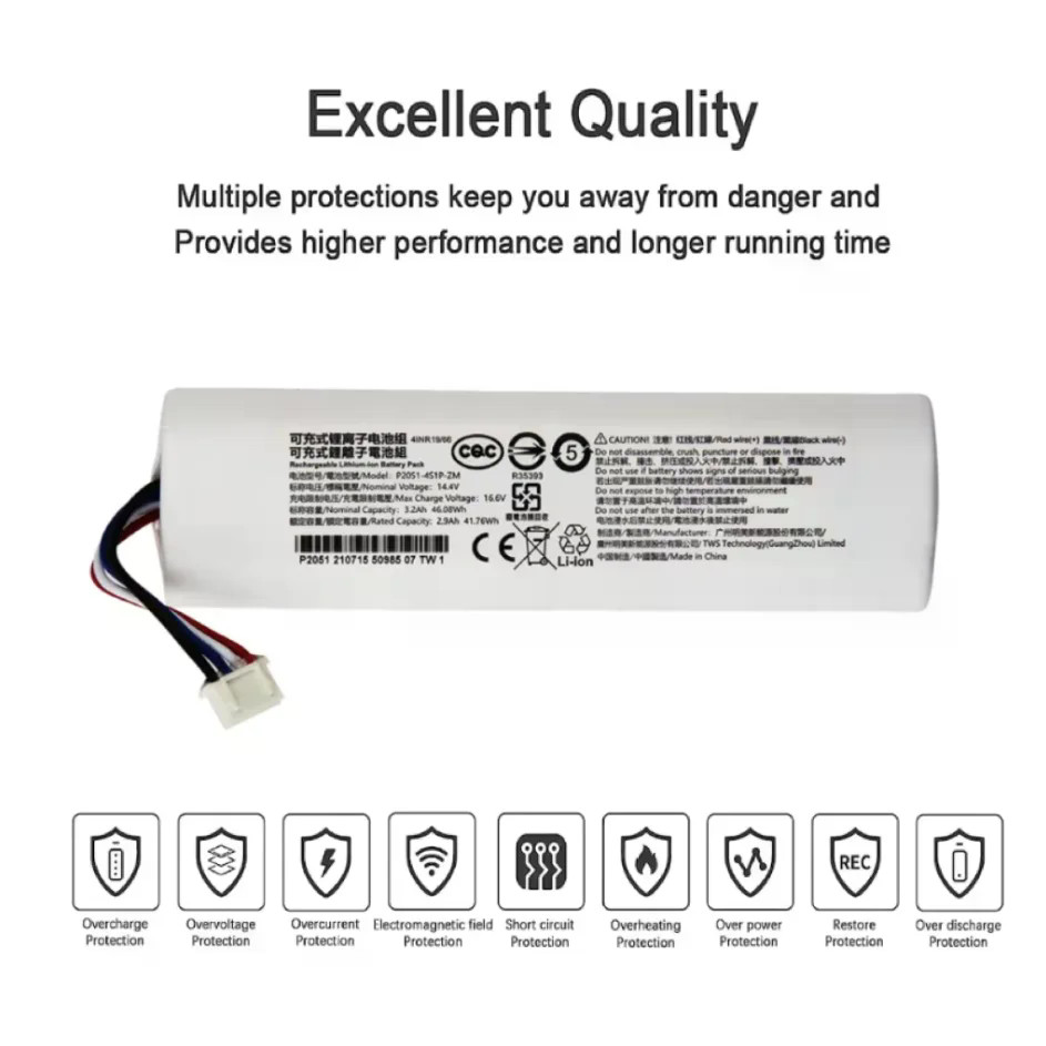 Cây lau nhà chân không Xiaomi Mi Robot 2 XMSTJQR2C STYTJ03ZHM 2C 6500mAh Pin