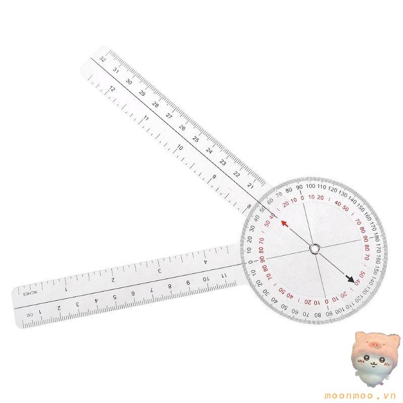 Moon Goniometer Thước nhựa 360 độ Thước đo góc Goniometer đa năng Measuing