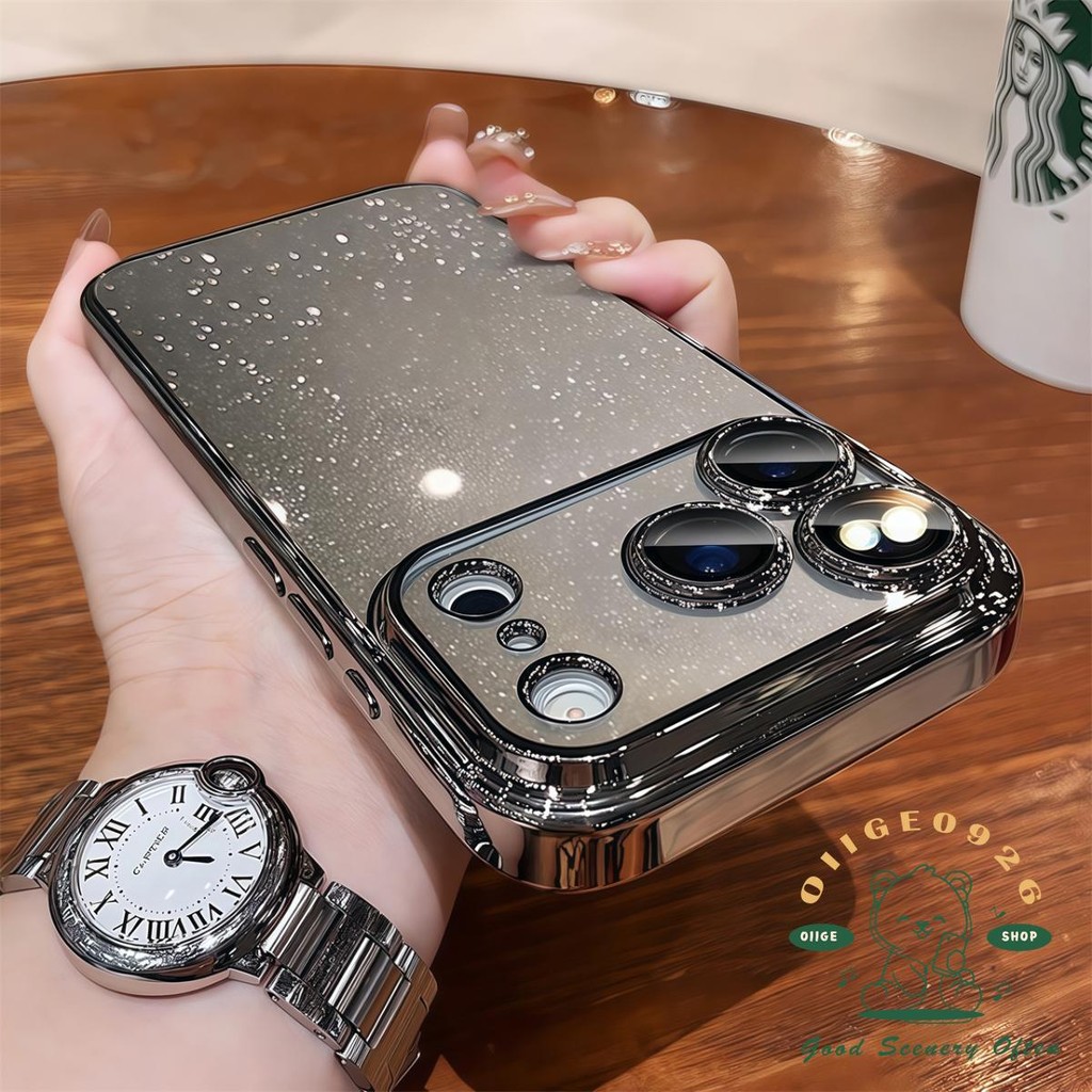 【 Ốp lưng iPhone17 】 Ốp điện thoại lấp lánh mạ siêu mỏng iphone 17 Pro Max 16 15 14 13 12 cho vỏ iPhone PC Vỏ cứng chống sốc