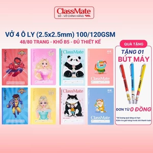 Combo 10 Vở Ô Li 100GSM Chống Thấm Chống Lóa Mắt 48 Trang, Vở 4 Ô Ly ( 2.5x2.5 mm )Cho Bé Tập Viết -Vở Dành Cho Miền Bắc