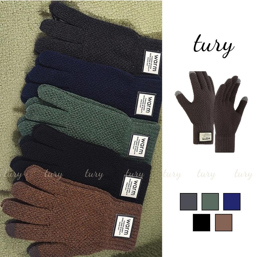Găng tay len Nam Nữ Unisex - Tury - Bao tay WARM giữ ấm cảm ứng điện thoại họa tiết trơn thời trang Thu Đông - GT029
