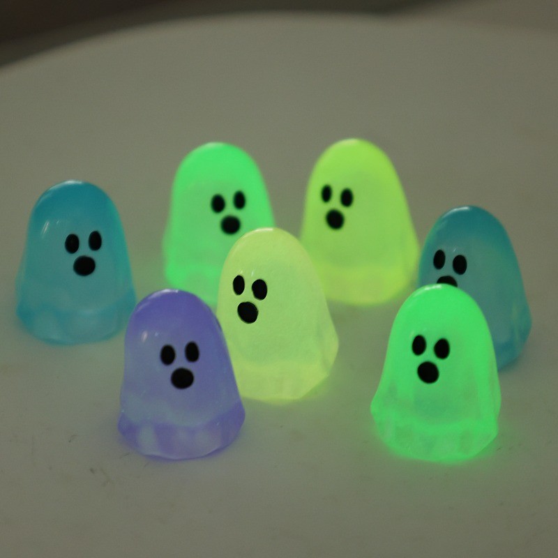 Đồ trang trí ma Halloween phát sáng trong bóng tối, 6 / 12 / 24 Bức tượng nhỏ bằng nhựa dễ thương để trang trí bàn làm việc tại nhà Đồ dùng dự tiệc Đồ trang trí phát sáng