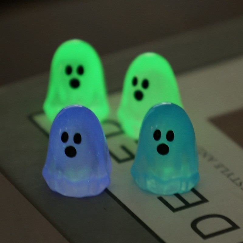 Đồ trang trí ma Halloween phát sáng trong bóng tối, 6 / 12 / 24 Bức tượng nhỏ bằng nhựa dễ thương để trang trí bàn làm việc tại nhà Đồ dùng dự tiệc Đồ trang trí phát sáng