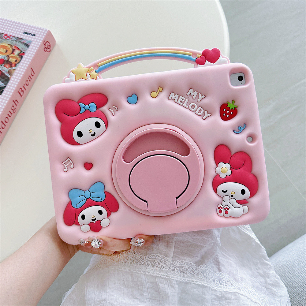 Ốp Lưng Cho iTel Vista Tab 30 / 30S 11 Inch 360° Xoay Vỏ cầm tay hoạt hình dễ thương Vỏ dây đeo máy tính bảng