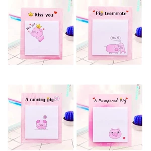 Giấy ghi chú - giấy note hình bé heo hồng 9x11cm (xấp 20 tờ)