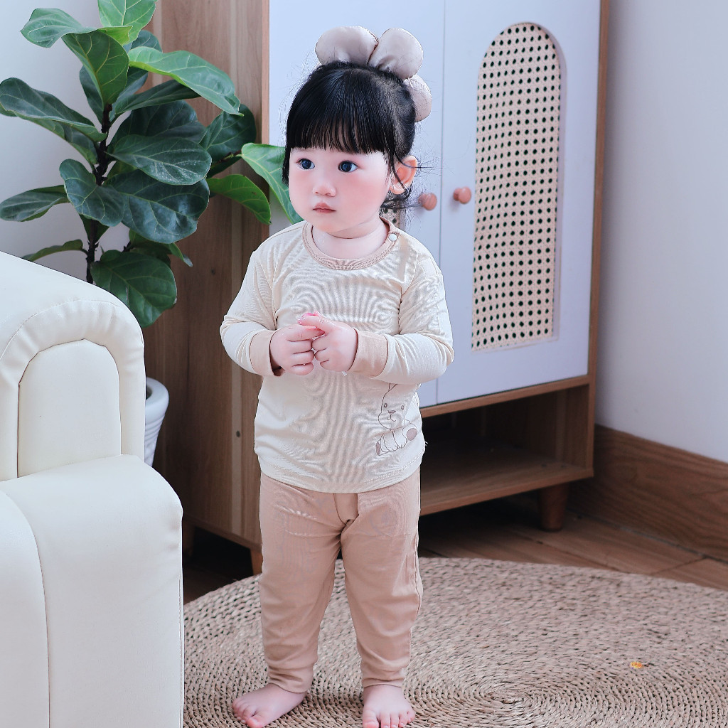Bộ thu đông dài tay bé trai bé gái Unbee in hình chất modal mềm mịn - Bộ quần áo cho bé