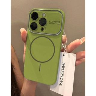 Ốp điện thoại cửa sổ lớn từ tính bằng silicon lỏng sang trọng cho iPhone17 16 15 14 13 12 11 Pro Max Bảo vệ Camera chống sốc Ốp lưng cứng chống rơi