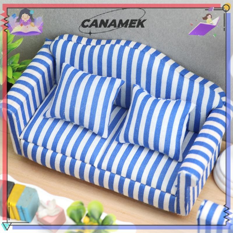 CANAMEK 1 / 12 Nhà Búp Bê Mô Phỏng Sofa Mô Hình Búp Bê Nhà Thu Nhỏ Đơn / Đôi Sofa Phòng Khách Trang Trí Nội Thất Micro Cảnh Đạo Cụ CSF