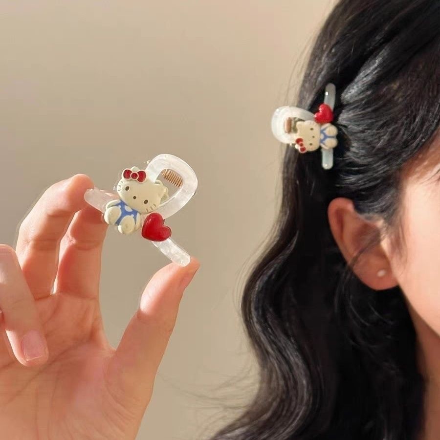 Kẹp Gài Tóc Hình Trái Tim Mèo Dễ Thương, Phù Hợp Cho Mũ Nón Và Buộc Tóc