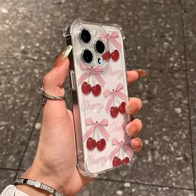 【✨Spot】[Vỏ điện thoại Bow Cherry] ốp lưng iphone 16promax /Apple 15promax / 14plus / 13, chống sốc